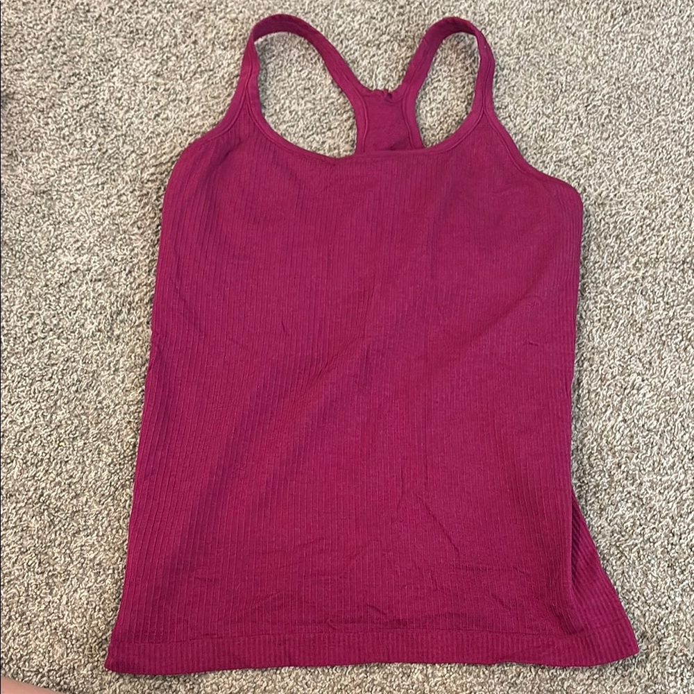 Lululemon Athletica Pink Racerback Fitted Tank Top